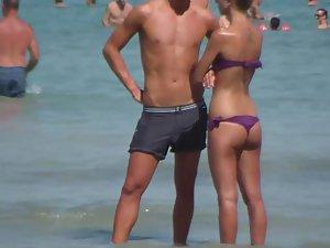 Tattooed hottie in a thong bikini Picture 3