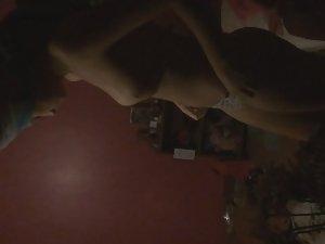 Peeping a nude girl sliding into thong Picture 2
