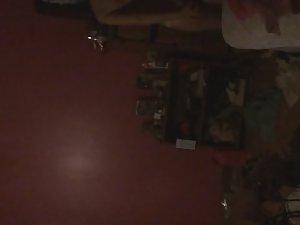 Peeping a nude girl sliding into thong Picture 3