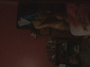 Peeping a nude girl sliding into thong Picture 4