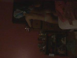 Peeping a nude girl sliding into thong Picture 8