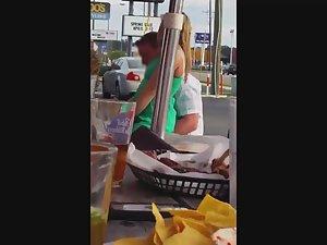 Naive couple trying sex in coffee bar Picture 3