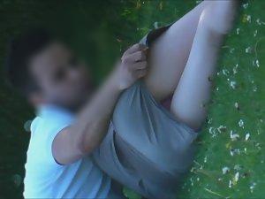 Boyfriend tried to cover her upskirt Picture 7