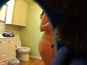 Spying on latina's hairy pussy in bathroom Picture 7