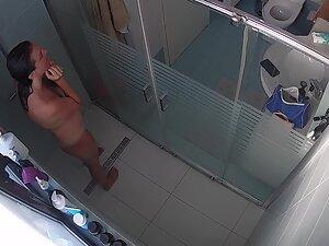 Fuckable busty milf caught by hidden cam in shower Picture 1