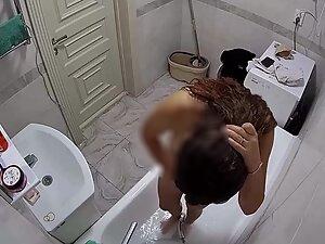 Spying on friend's girlfriend shaving in shower Picture 3