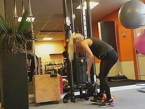 Spying on fit blonde exercising her ass Picture 5