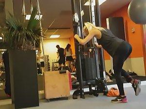 Spying on fit blonde exercising her ass Picture 7