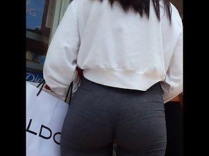 Flawless little ass in tight grey shorts Picture 4