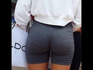 Flawless little ass in tight grey shorts Picture 6