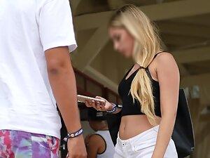 Peeping on blonde beauty in a beach resort Picture 1