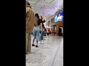 Checking out sexy asian girl when older man moves Picture 7