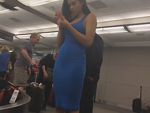 Beauty gets her baggage at airport
