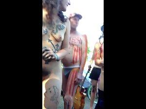 Checking out an amazing hairy bush on her hot pussy Picture 2