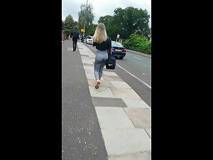 Following a fit girl with a sport bag Picture 4