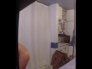 Spying on hot friend putting on a bikini in bathroom Picture 2