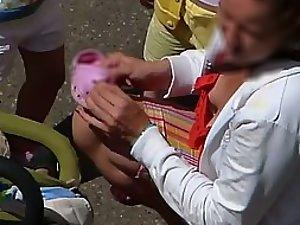 Accidental view on her perky tits