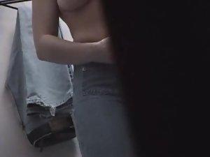 Spying on sexy pierced nipples Picture 6