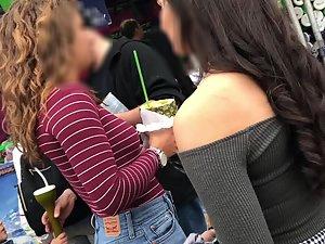 Curly haired girl with amazing ass in jeans Picture 8