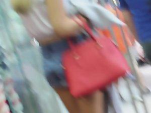 Cheeky girl followed because of shorts Picture 1