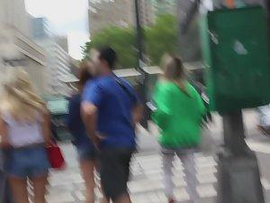 Cheeky girl followed because of shorts Picture 2