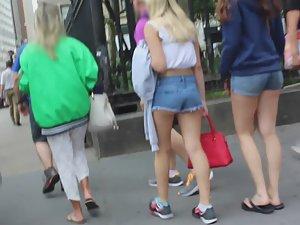 Cheeky girl followed because of shorts Picture 4