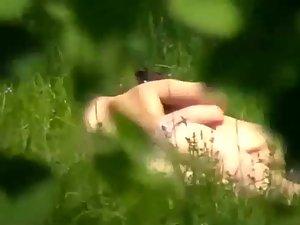 Horny couple in the tall grass Picture 2