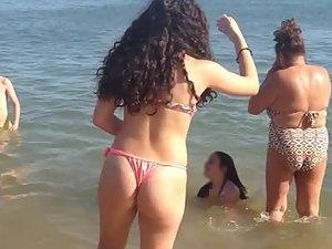 Water is too cold for hot teen latina