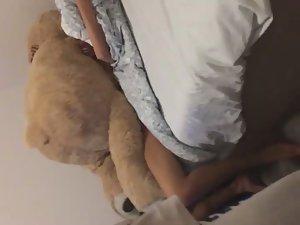Naked fun with a big teddy bear Picture 1