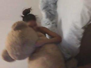 Naked fun with a big teddy bear Picture 5