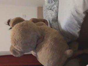 Naked fun with a big teddy bear Picture 6