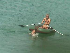Gorgeous nudist girl falls off a boat Picture 7