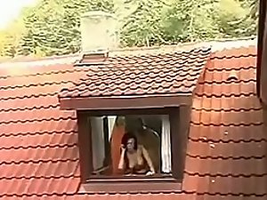 Neighbor chick bent over for window fuck