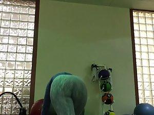 Girl caught voyeur looking during stretching Picture 3