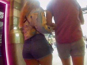 Proud boy walks hand in hand with sexy girlfriend Picture 2