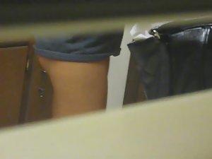 Teen girl peeped through a window Picture 2