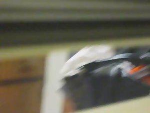 Teen girl peeped through a window Picture 3