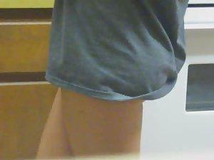 Teen girl peeped through a window Picture 7