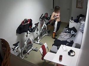Spying on sporty girl preparing for a workout Picture 1