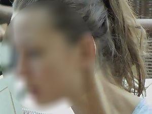 Confused girl got a terrific body