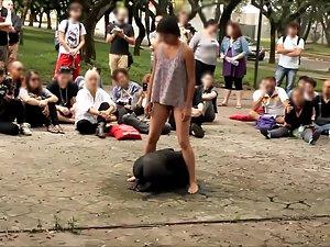 Hippies do a strange naked public performance Picture 2