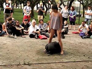 Hippies do a strange naked public performance Picture 3