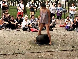 Hippies do a strange naked public performance Picture 4