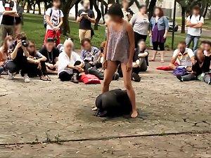 Hippies do a strange naked public performance Picture 5