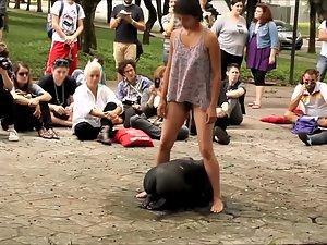 Hippies do a strange naked public performance Picture 7