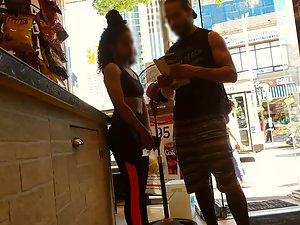 Beauty of fit black girl at a coffee shop Picture 4