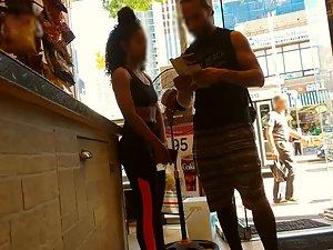 Beauty of fit black girl at a coffee shop Picture 5