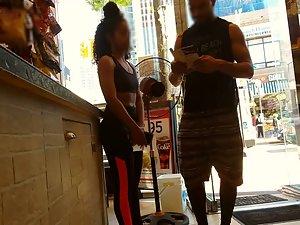 Beauty of fit black girl at a coffee shop Picture 6