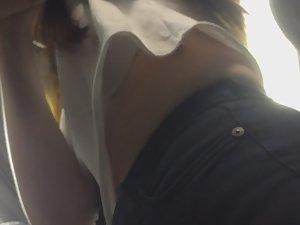 Teen's tits and bra seen in blouse Picture 4