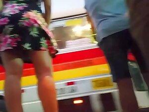 Wind is generously showing her ass in upskirt Picture 4